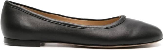 Chloé Zwarte platte schoenen met gouden logo Black Dames