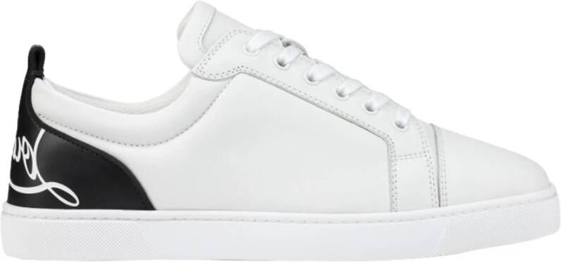Christian Louboutin Wit & Zwart Kalfsleren Sneakers White Heren