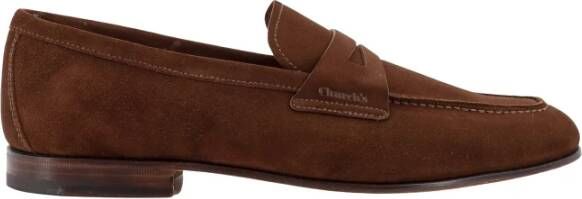 Church's Bruine Loafer Schoenen met Gegraveerd Logo Brown Heren