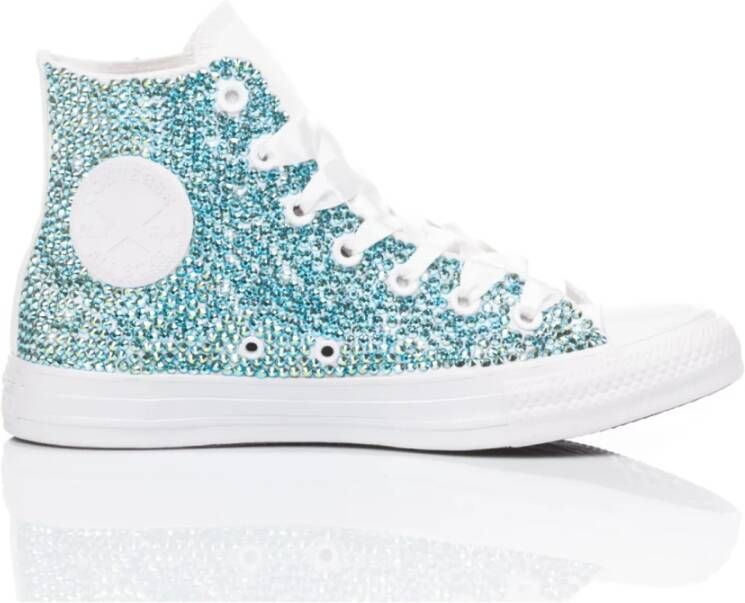 Converse Handgemaakte Lichtblauw Witte Sneakers Blue Dames
