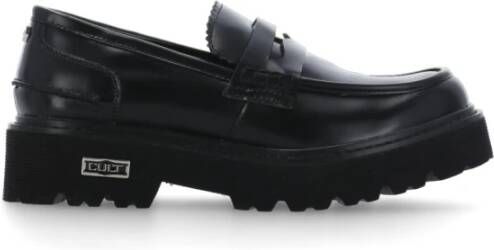 Cult Zwarte platte schoenen met leren mocassin stijl Black Dames