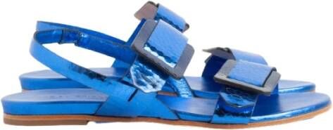 DEL Carlo Flat Sandals Blauw Dames