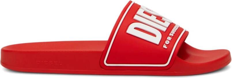 Diesel Sa-Mayemi CC Pool slides with 3D logo Red Heren