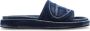 Diesel Sa-Slide D Oval Denim slides with embossed strap Blue Heren - Thumbnail 1