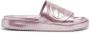 Diesel Sa-Slide D Oval W Metallic slide sandals with Oval D strap Purple Dames - Thumbnail 1