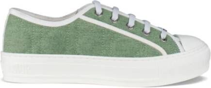 Dior Geborduurde Groene Denim Sneakers Green Dames