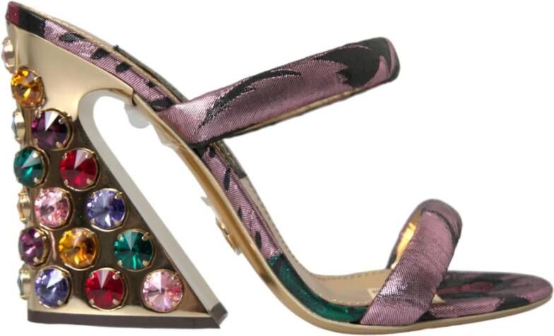 Dolce & Gabbana Kristal Jacquard Hakken Muiltjes Multicolor Dames