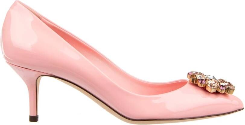 Dolce & Gabbana Roze kristalversierde suède pumps Pink Dames