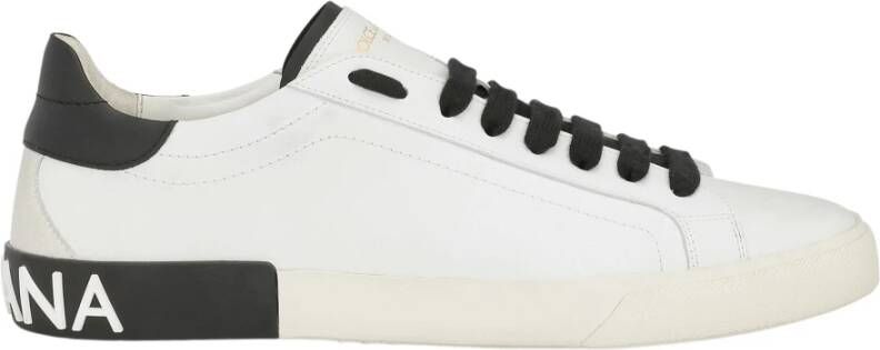 Dolce & Gabbana Witte platte schoenen met logo White Heren