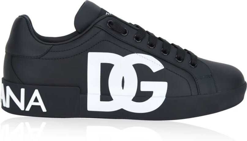 Dolce & Gabbana Roma Leren Sneakers Stijlvol en Comfortabel Black Heren