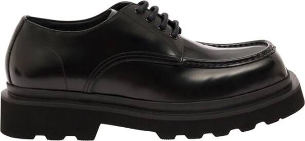 Dolce & Gabbana Zwarte platte schoenen met vierkanteeus Black Heren