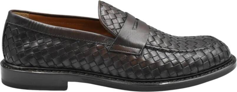 Doucal's Bruine Penny Loafer Straw Intreccio Brown Heren