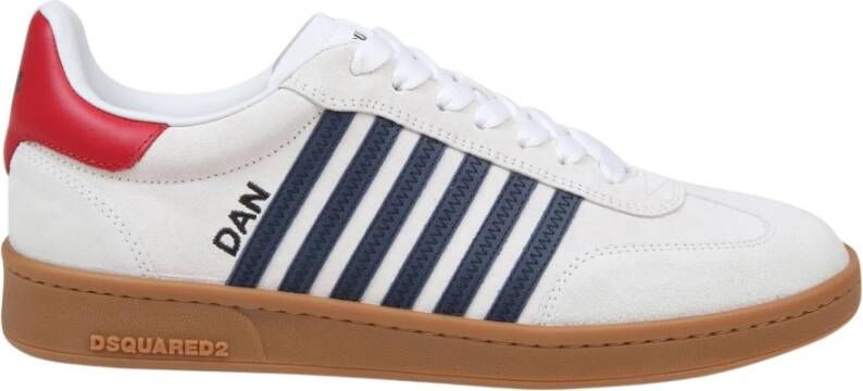 Dsquared2 Suede Wit Blauw Sneakers Aw24 White Heren
