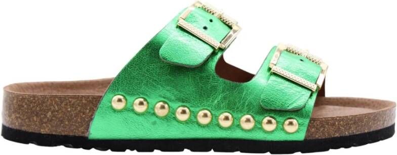 Dwrs Stijlvolle Zomer Slippers Green Dames