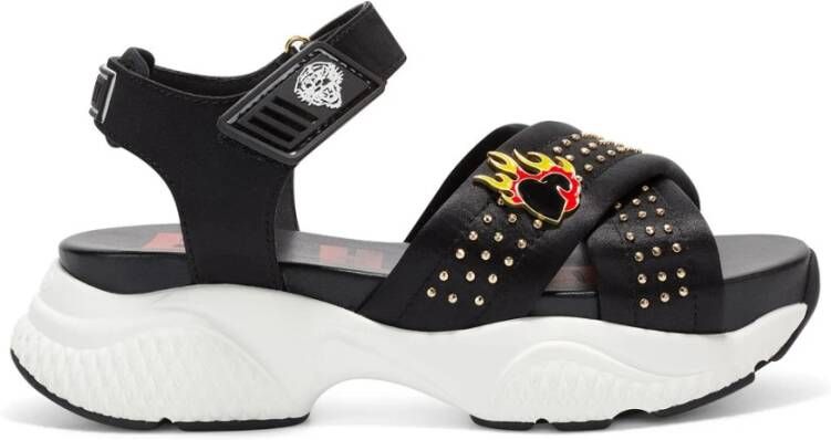 Ed Hardy Flaming Sandal Trendy Sneakers Black Dames