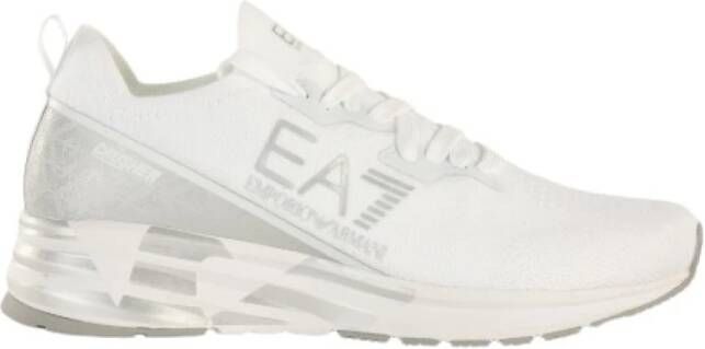 Emporio Armani EA7 Witte casual synthetische sneakers met 5 cm rubberen zool White Heren