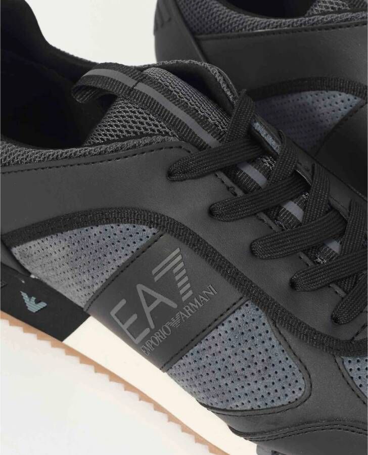 Emporio Armani EA7 Zwart & Wit Sportieve Lage Sneakers Black Heren