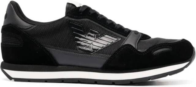 Emporio Armani Zwarte Logo Sneakers met Stijlvol Design Black Heren