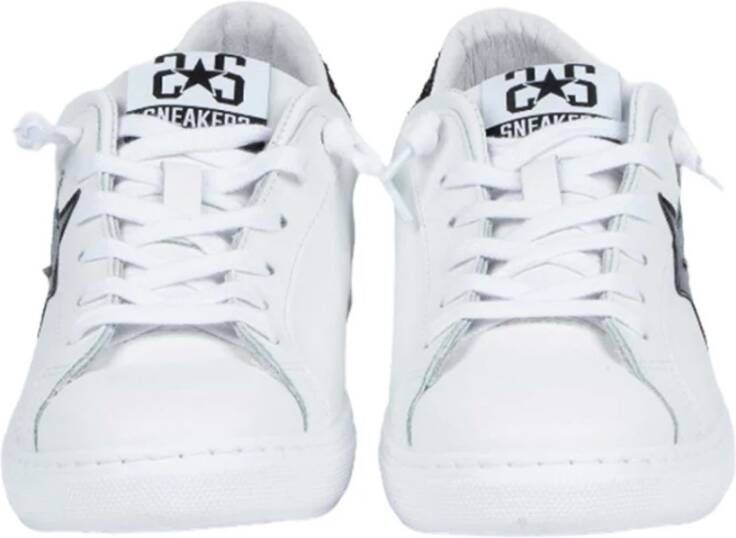 2Star Witte en zwarte pailletten sneakers White Dames