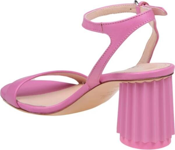 AGL Roze Leren Sandalen met Verstelbare Band Pink Dames