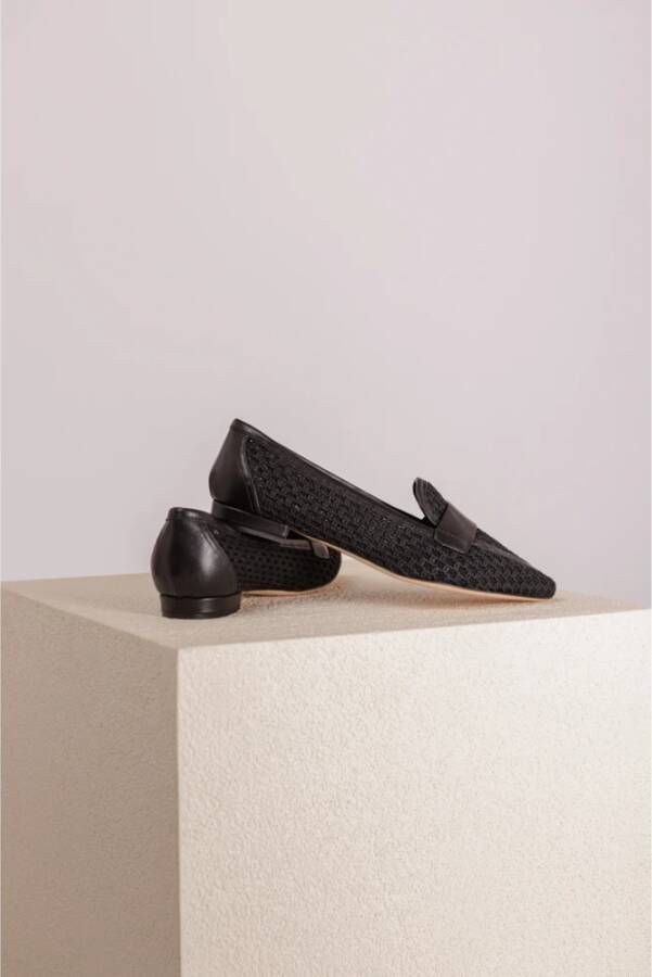 AGL Zwarte Semi-Transparante Loafer met 1cm Hak Black Dames