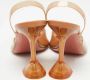 Amina Muaddi Pre-owned Fabric heels Brown Dames - Thumbnail 5