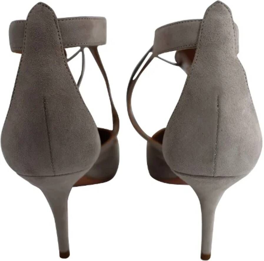 Aquazzura Pre-owned Suede sandals Gray Dames