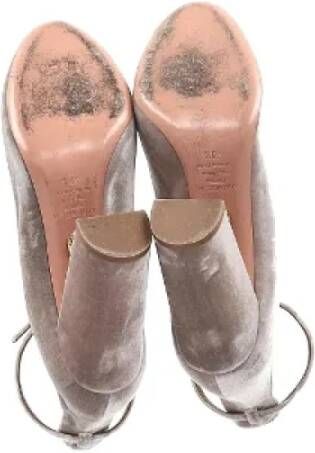 Aquazzura Pre-owned Velvet heels Pink Dames