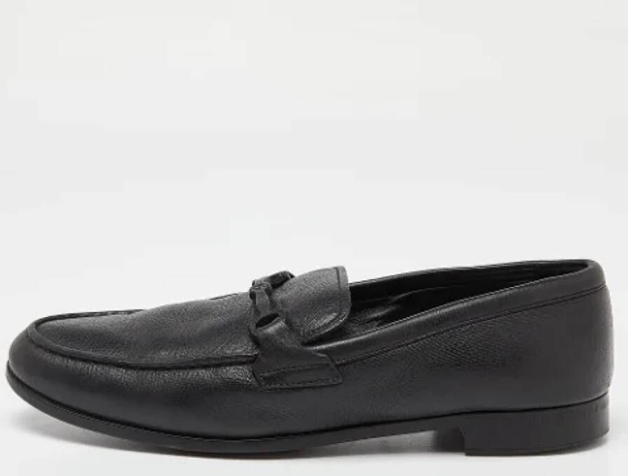 Armani Pre-owned Leather flats Black Dames