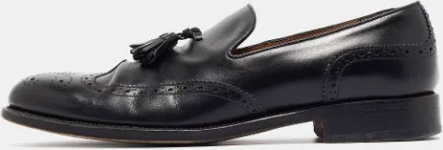 Armani Pre-owned Leather flats Black Heren