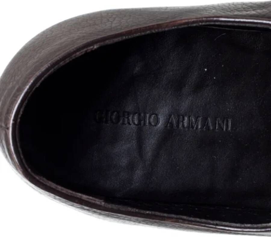 Armani Pre-owned Leather flats Brown Dames