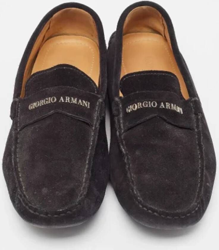 Armani Pre-owned Suede flats Black Heren