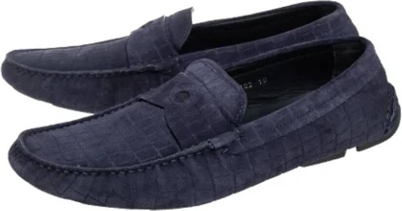 Armani Pre-owned Suede flats Blue Dames