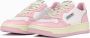 Autry Witte en Roze Lage Leren Sneakers Witte Roze Leren Sneakers voor Dames Multicolor White Dames - Thumbnail 3