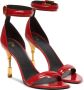Balmain Patentleren sandalen met gegraveerde hak Red Dames - Thumbnail 3