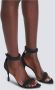 Balmain Moneta leather sandals with micro beads Black Dames - Thumbnail 3