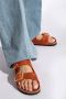 Birkenstock Oranje Leren Sandalen met Verstelbare Banden Brown - Thumbnail 9