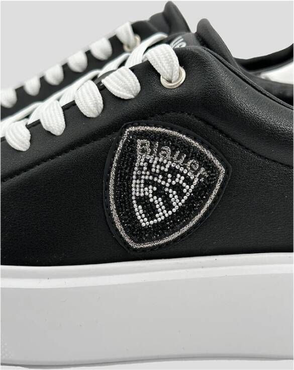 Blauer Zwarte Venus Sneakers met Strass Logo Black Dames