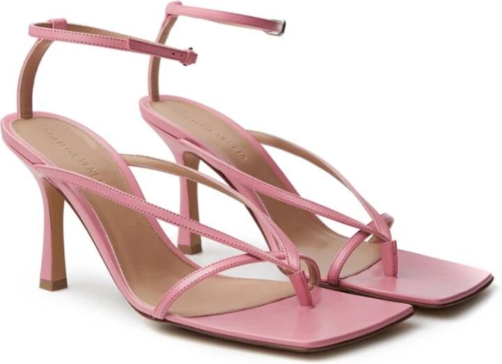Bottega Veneta Roze Stretch Sandalen met Enkelband Pink Dames