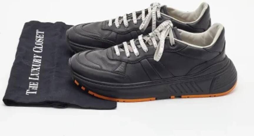 Bottega Veneta Vintage Pre-owned Leather sneakers Black Heren