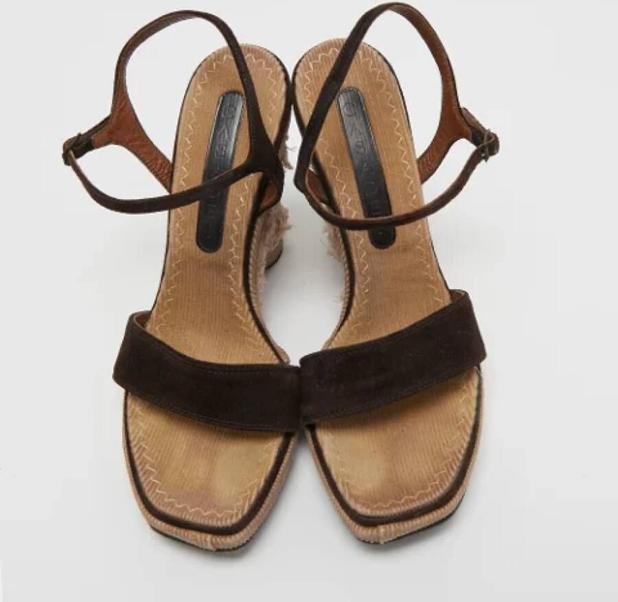 Casadei Pre-owned Suede sandals Brown Dames