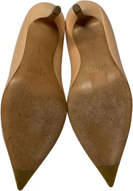 Celine Vintage Pre-owned Leather heels Beige Dames