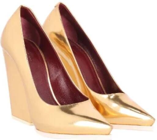 Celine Vintage Pre-owned Leather heels Yellow Dames