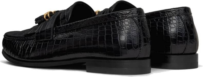 Celine Zwarte Krokodil Loafer Schoenen Black Dames