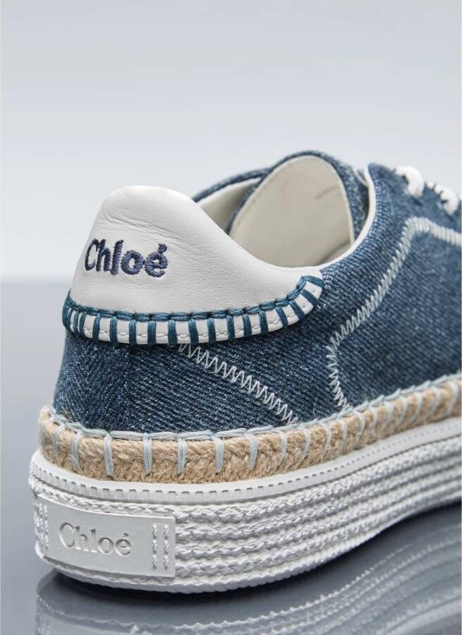 Chloé Denim Sneakers met Leren Voering Blue Dames