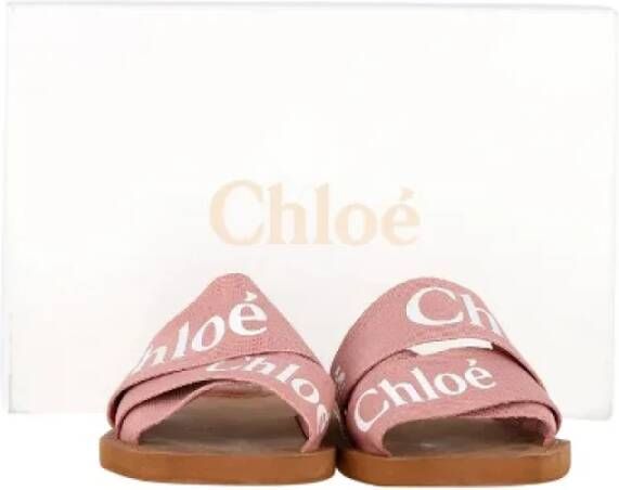 Chloé Pre-owned Canvas sandals Pink Dames