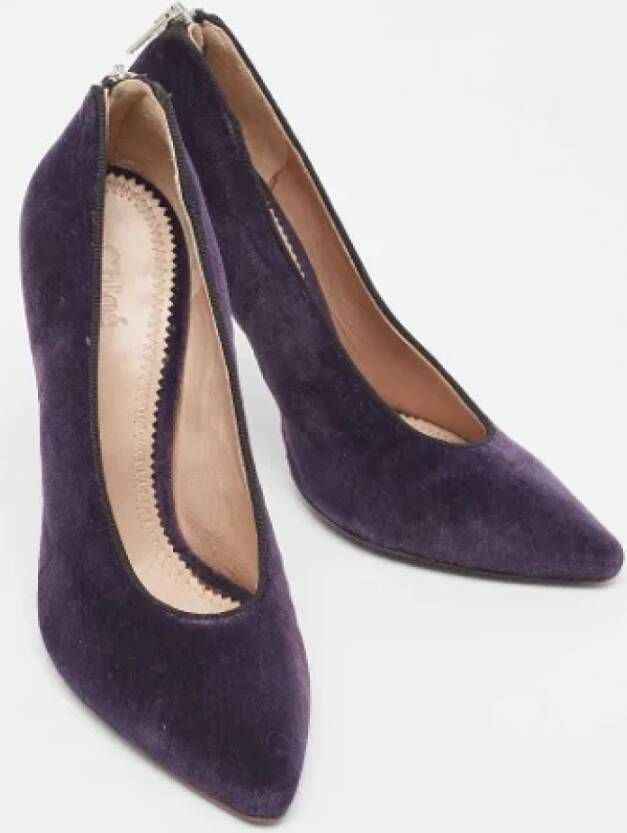 Chloé Pre-owned Velvet heels Purple Dames