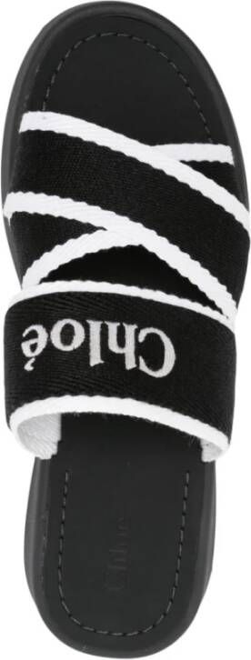 Chloé Witte Sandalen met Geborduurd Logo White Dames