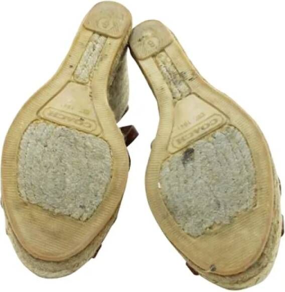 Coach Pre-owned Leather espadrilles Brown Dames