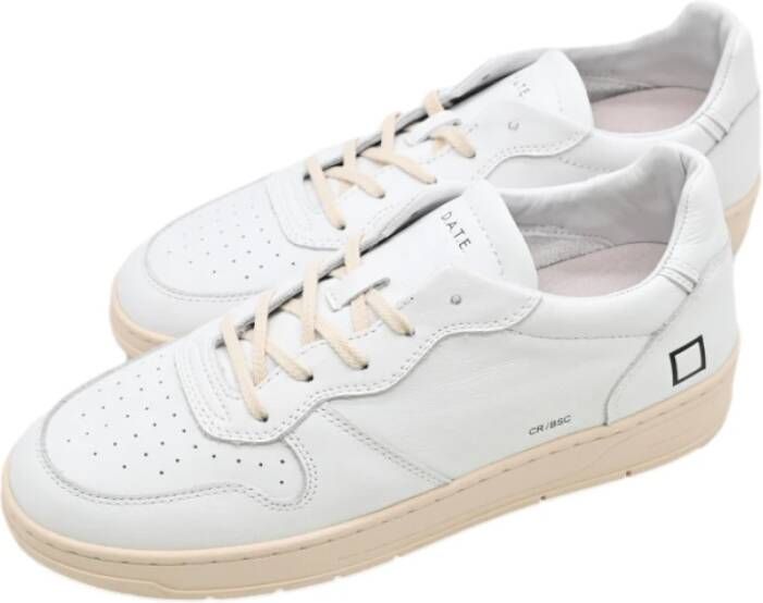 D.a.t.e. Wit-Blauw Court Basic Sneakers White Heren